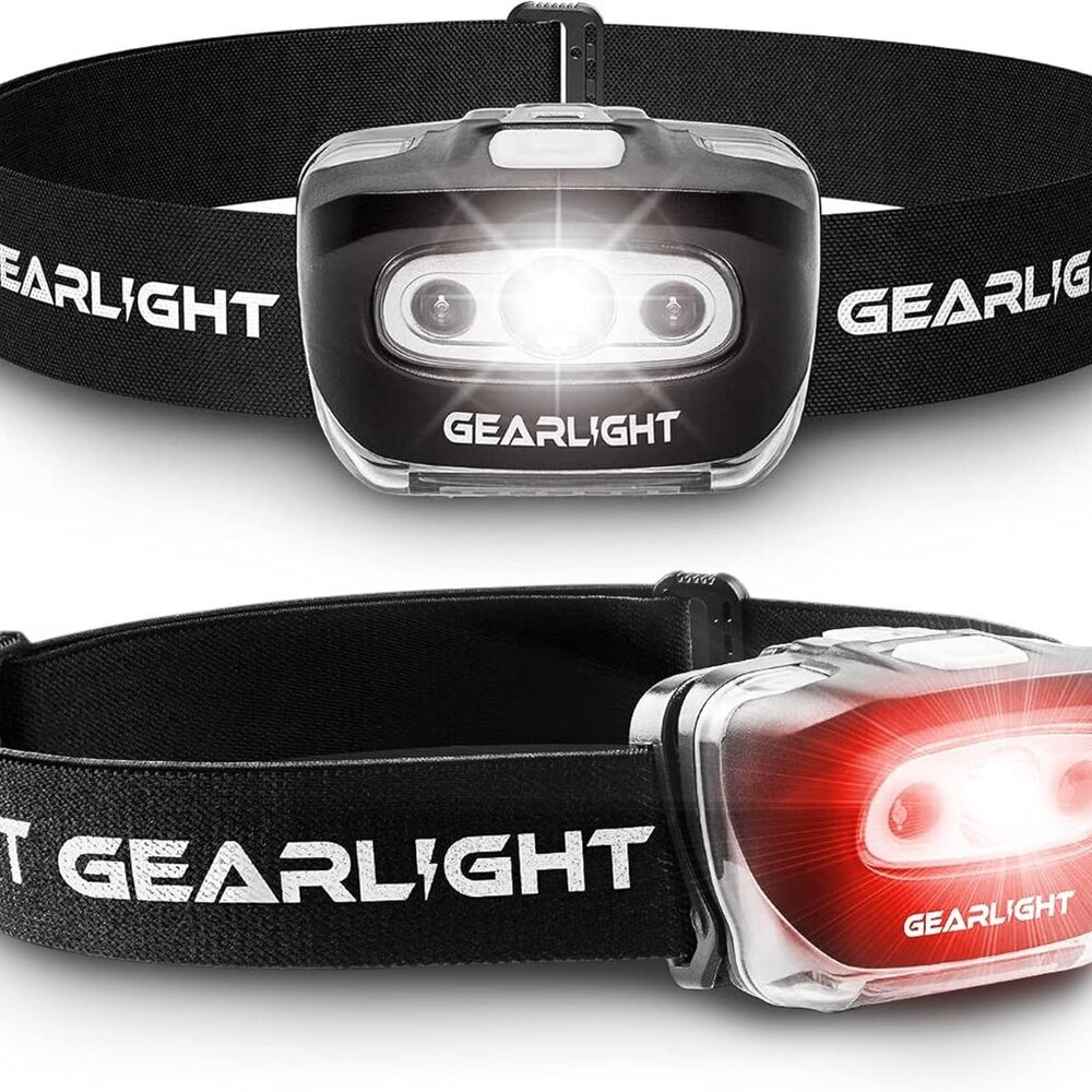 2Pack LED Headlamp - Outdoor Camping Head Lamps with Adjustable Headband - Light